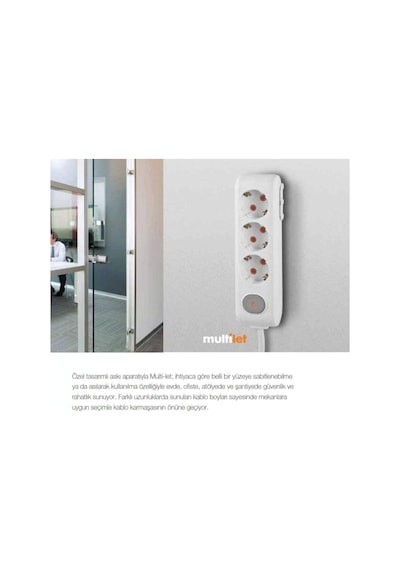 Viko Multi-let 3'lü Grup Priz Topraklı Çocuk Korumalı 5 Metre Siyah