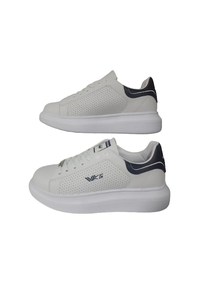 Wickers Unısex Beyaz-siyah Ortopedik Düz Taban Sneaker Spor Ayakkabı Beyaz