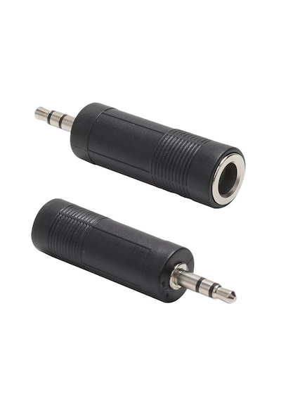 5 Adet 6.35 Mm Dişi - 3.5 Mm Erkek Jack Adaptör Ses Çevirici Altın Uçlu Kulaklık Dönüştürücü Siyah