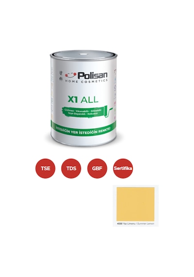 Polisan X1 All Dönüşüm Boyası 0,75 Lt Yaz Limonu / 4530