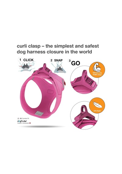 Vest Harness Curli Clasp Air-mesh Fuchsia L Genel