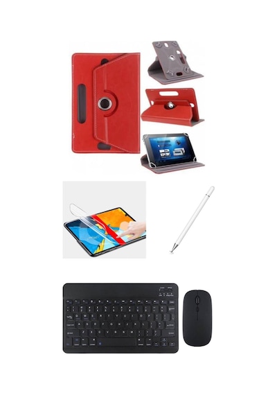 Apple Uyumlu iPad 10.2 7.nesil 4in1 Set Klavye Mouse Kılıf Kalem Ekran Koruyucu