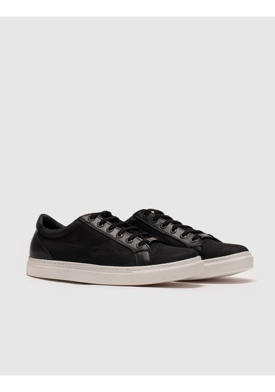 Cabani Siyah Hakiki Deri File Detaylı Erkek Sneaker