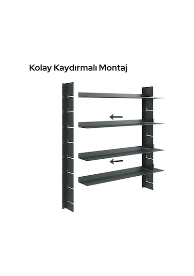 Pratik Modül Metal Raf Antrasit