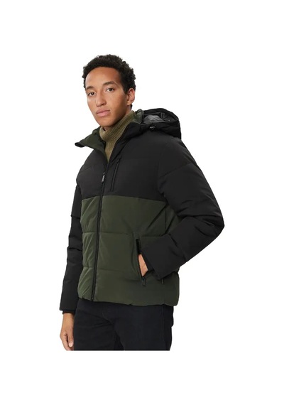 Jack & Jones 12298858 Jjbecks Puffer Sn Mont Haki-siyah