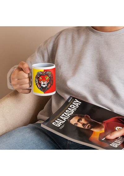 Girist Galatasaray Taraftar Seramik Kupa Bardak Altın - Kırmızı