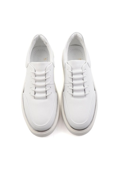 Bambi Beyaz Hakiki Deri Erkek Sneaker E01585127543