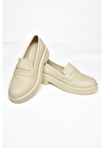 Fox Shoes S996310009 Bej Kalın Tabanlı Günlük Kadın Ayakkabı Bej