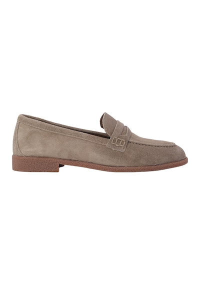 Hobby Süet Hakiki Deri Penny Loafer Kadın Babet Mb262150s Vizon