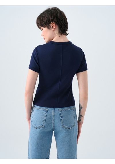 Fitted Kadın Tshirt K.kol Lacivert