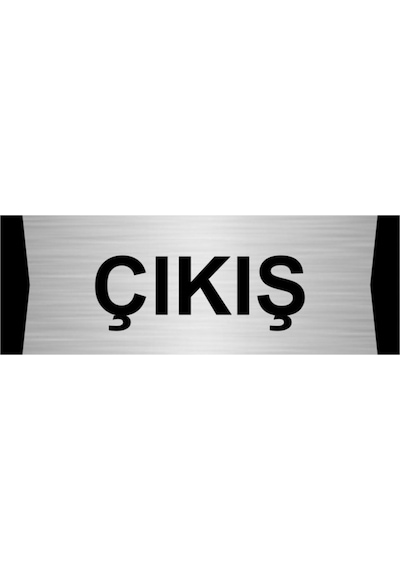 Çıkış 10x20cm Gümüş Renk Metal Yönlendirme Levhası