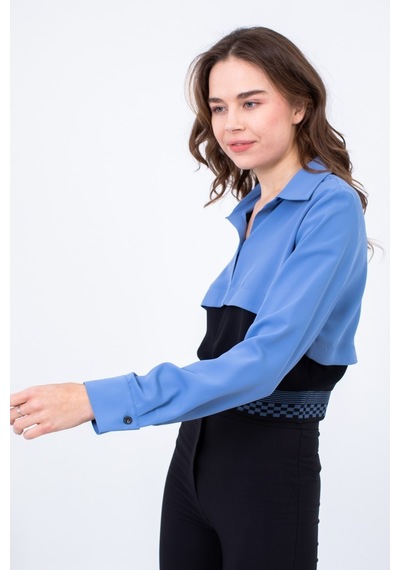 Cliche Kadın, Düğme Detaylı, Crop Bluz Çok Renkli