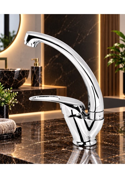Homees 3 Lü Mutfak Banyo Lavabo Bataryası Seti Gri Krom