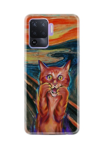 Oppo Reno 5 Lite Kılıf Silikon Desen Özel Seri Tablo Cat 1788