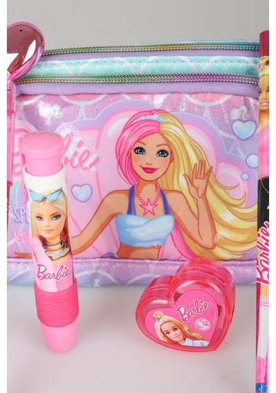 X Dekomus Lisanslı Barbie Deniz Kızı Collection Kalem Çantası,parlak Geçmeli Kalem,roket Silgi,kalpli Kalemtraş Ve Kurşun Kalem Seti Diğer