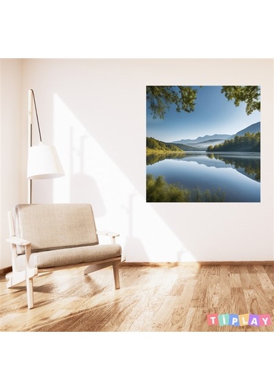 Minimalist Doğa Ve Manzara Dağlar Ve Sis Çerçevesiz Pvc Tablo