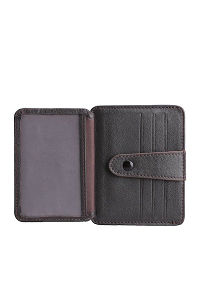 Ancora Leather Hakiki Deri Çıtçıtlı-para Bölmeli Kartlık Kahve-26209