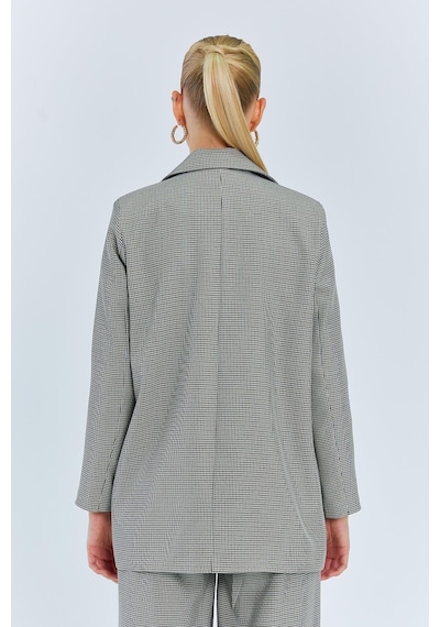 Mixray 4580 Kadın Pitikare Blazer Ceket Gri