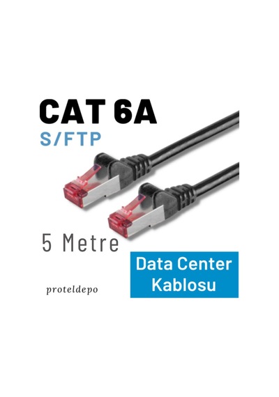 Irenıs 5 Metre Cat6a S/ftp Ethernet Data Center Patch Kablo, Siyah