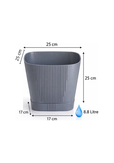 Omnipazar So-zb05 Zambak Dekoratif Plastik Saksı 8.8 Litre No:5 Antrasit 116