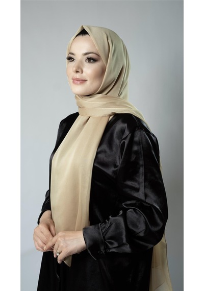 Hürrem Bone Gold Düz Klasik Şal Şifon Kumaş Janjan Abiye 202108 03 Altın