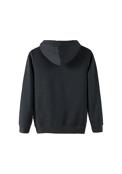 Unisex Füme Kapüşonlu Önü Scooter Baskılı Slim Fit Kanguru Cepli Sweatshirt Füme