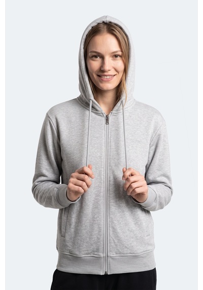 Slazenger Kıron I Kadın Kapüşonlu Gri Sweatshırt