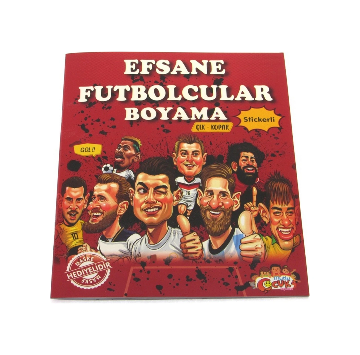 Efsane Futbolcular Çıkartmalı Maskeli Boyama Kitabı