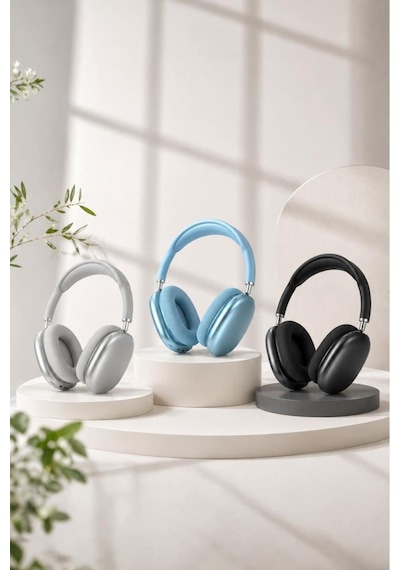 P9s Siyah Bluetooth Kulaklık Sd Kart Aux Destekli Kulak Üstü Kablosuz Kulaklık