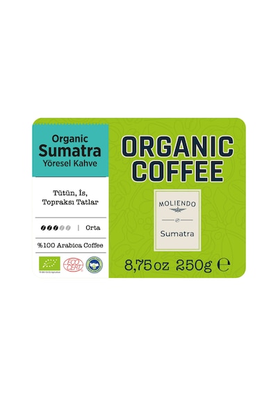 Moliendo Organic Indonesia Sumatra Yöresel Çekirdek Kahve 250 G