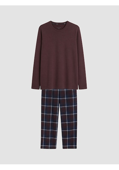 LC Waikiki Lc Waıkıkı Mürdüm Baskılı Erkek Pijama Takımı