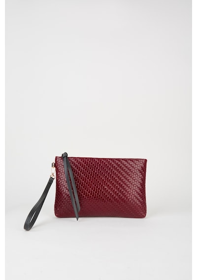 Vivaq Kadın Bellis Örgü Bordo Astarlı Suni Deri Bilek Askılı Portföy El Ve Clutch Çanta