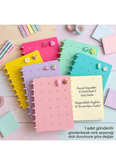 Bakgelal Crotus Çok Renkli Delikli Diskli Defter - 9054800288879