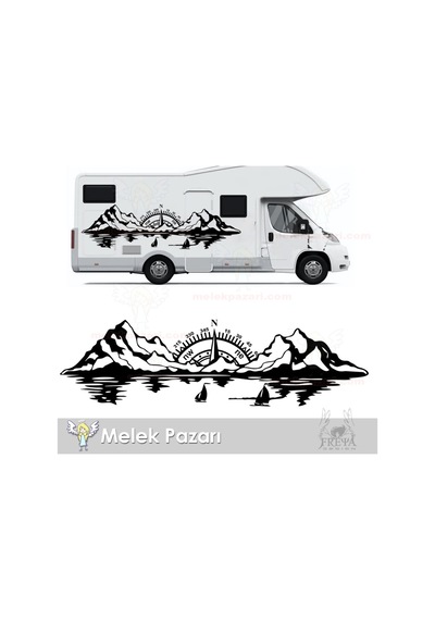 Pusula Deniz Manzara Off Road Kamp Karavan Sticker
