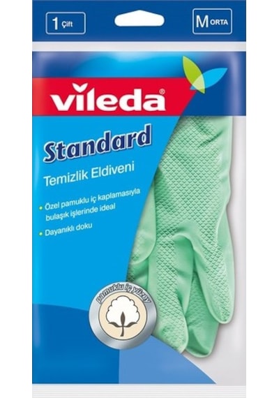 Vileda Standart Temizlik Eldiveni Orta Boy Yeşil M