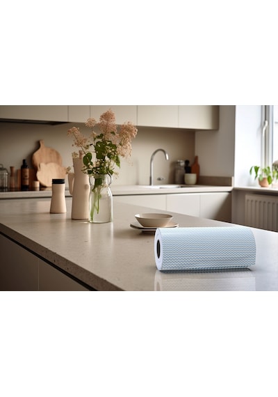 Technow 33 Yaprak Kopar Kullan Rulo Hassas Temizlik Bezi Mavi 25x30cm 2 Rulo Adet