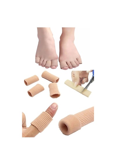 7,5 Cm El Ayak Parmak Koruyucu Teo Kumaş Kaplı Jel Silikon Tüp Tırnak Batması Kemik Nasır Koruyucu