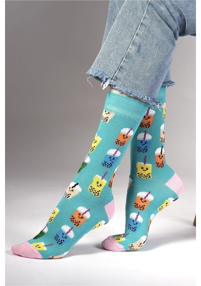 Ozzy Socks Drink Desenli Çorap Turkuaz