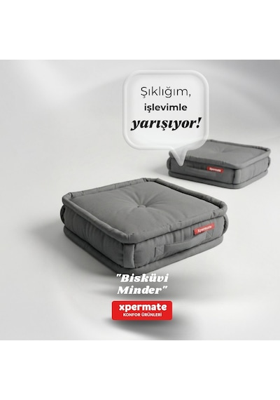 Xpermate Bisküvi Minder Petek Önü Fransız 45x45x14 Antrasit