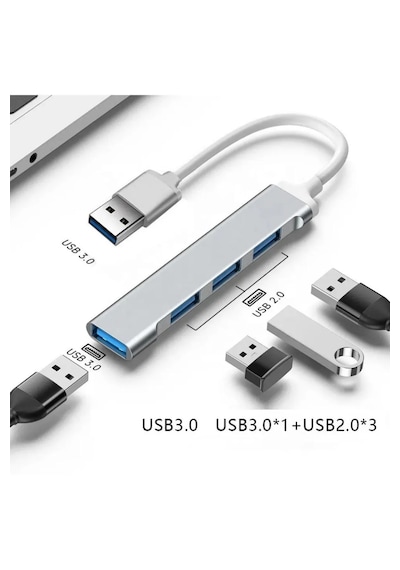 4 Port Usb 3.0 Hub Çevirici Çoğaltıcı Çoklayıcı Çoklama 4 Portlu
