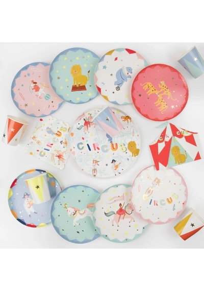 Meri Meri - Circus Side Plates - Sirk Tabaklar M X8