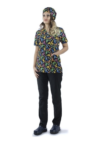Zarf Yaka Desenli Üst - 9006 Dino-6411