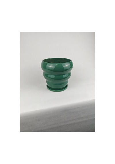 Bubble Seramik Saksı Parlak Yeşil Jade Green Tabaklı Çap:18cm Yük:16cm