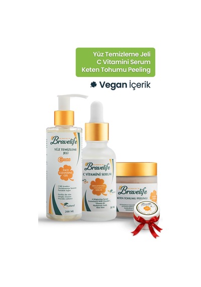Leke Karşıtı Gözenek Sıkılaştırıcı Aloe Vera Aydınlatıcı Jel-c Vitamini Serum-keten Tohumu Peeling