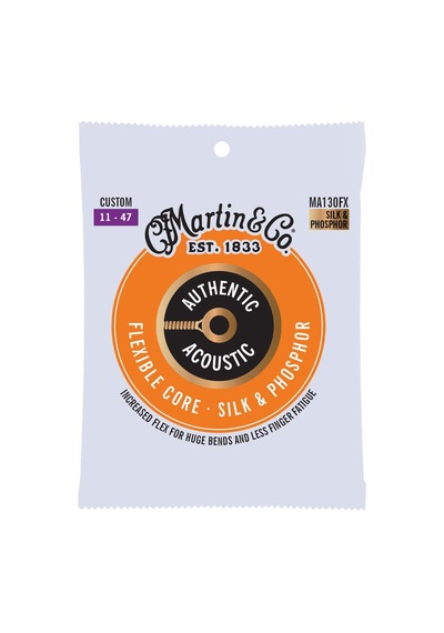 Martın Akustik Gitar Telleri, Esnek Core Custom 11/47, Fosfor Bronz Ve İpek Ma130fx