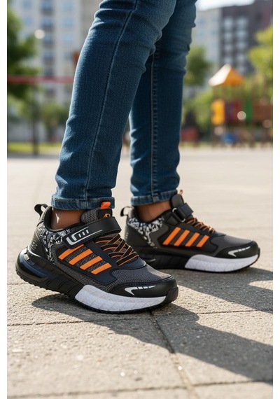 Tuğba Ortopedi 748 Çocuk Rahat Sneaker Siyah/oranj