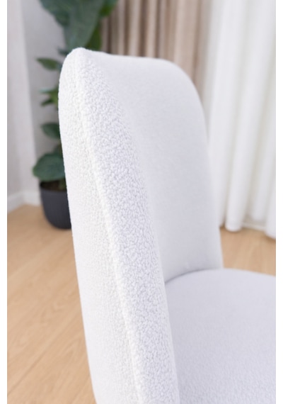 Mutfak Sandalye Kılıfı-büyük Oval Likral Kum Desen Yıkanabilir Lastikli Sandalye Örtüsü Chair Cover Krem