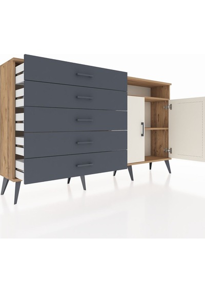 Arges Konsol 2 Raflı 5 Çekmeceli 2 Kapaklı 176x30x99 Çam-aytaşı/a Çam-aytaşı/antrasit Arges Konsol 2 Raflı 5 Çekmeceli 2 Kapaklı 176x30x99 Çam-aytaşı/a Çam-aytaşı/antrasit