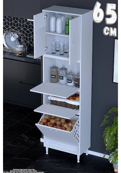 Mona 65 Cm Tam Kapaklı Sepetli Çok Amaçlı Mutfak Kiler Banyo Kirli Çamaşır Dolabı Oyuncak Dolabı Beyaz Mona 65 Cm Tam Kapaklı Sepetli Çok Amaçlı Mutfak Kiler Banyo Kirli Çamaşır Dolabı Oyuncak Dolabı Beyaz