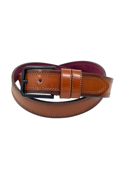 Süzer Deri 4 Cm.lik Spor Suni Deri Çift Dikişli Model Erkek Kemer Kahverengi Taba